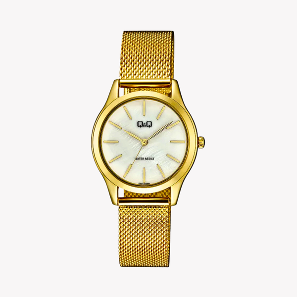 Q&Q Women's Gold Watch, champagne Dial | Q02A-002PY