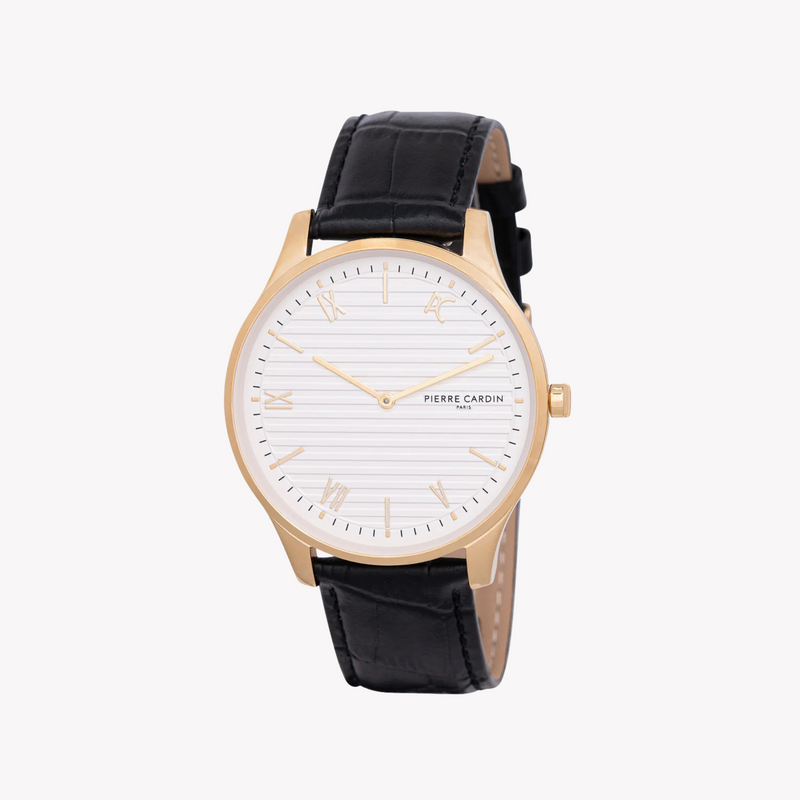 Pierre Cardin Men's Gold Watch, Black Leather Band | Cba.4018 by i-watch