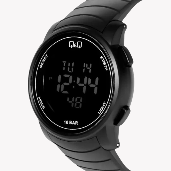 Q&Q Men's Black Men's Watch, Black Digital Dial | M122J001Y