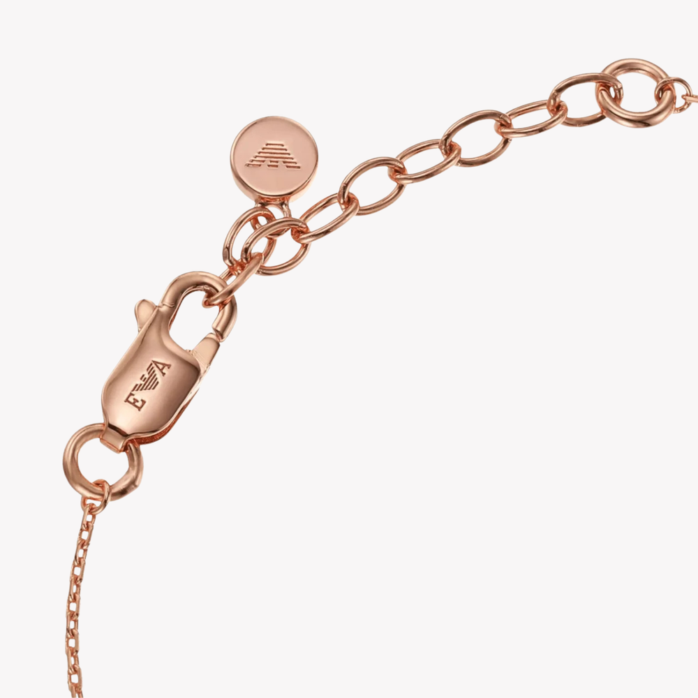 Emporio Armani Women's Rose Gold-Tone Bracelet, Champagne CZ & Green Nanogems | EG3579221