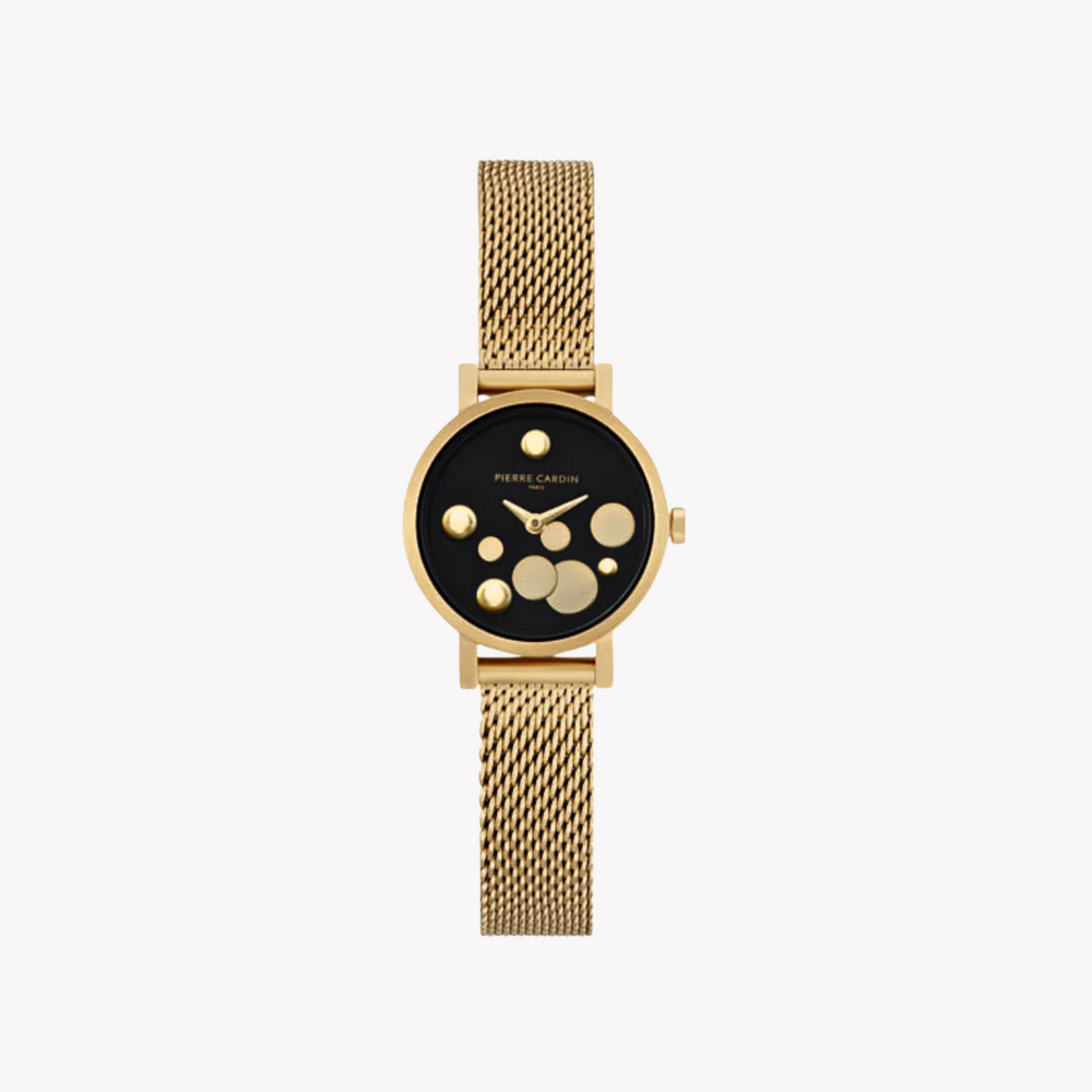 Pierre Cardin Women's Gold Stainless Steel Watch, Black Dial | Ccm.0502 by i-watch