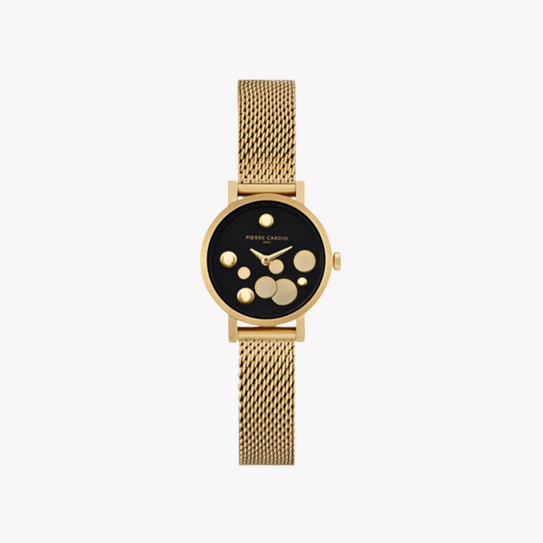 Pierre Cardin Women's Gold Stainless Steel Watch, Black Dial | Ccm.0502 by i-watch