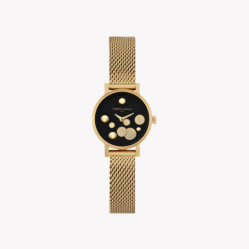 Pierre Cardin Women's Gold Stainless Steel Watch, Black Dial | Ccm.0502 by i-watch