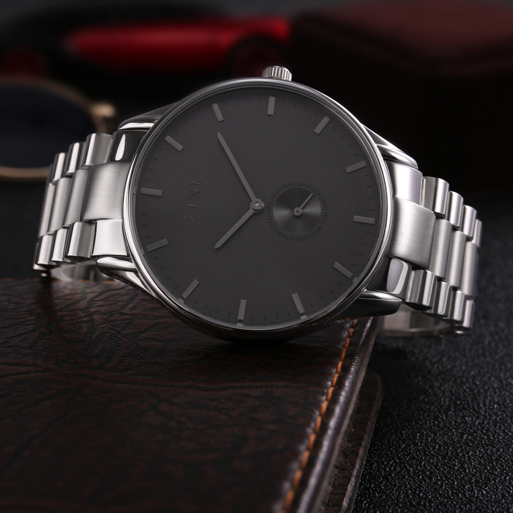 Zink Men's Silver Stainless Steel Quartz Watch | Zk130g5s-36