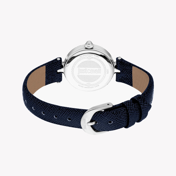 Just Cavalli Women's Leather Watch, Dark Blue Dial | Jc1l330l0015 by i-watch