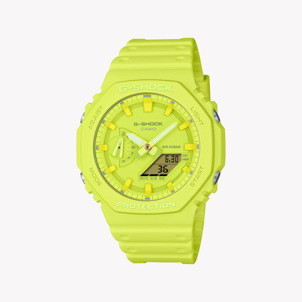 G-Shock Men's Yellow Resin Watch, Bright And Bold | Ga-2100-9a9dr by i-watch