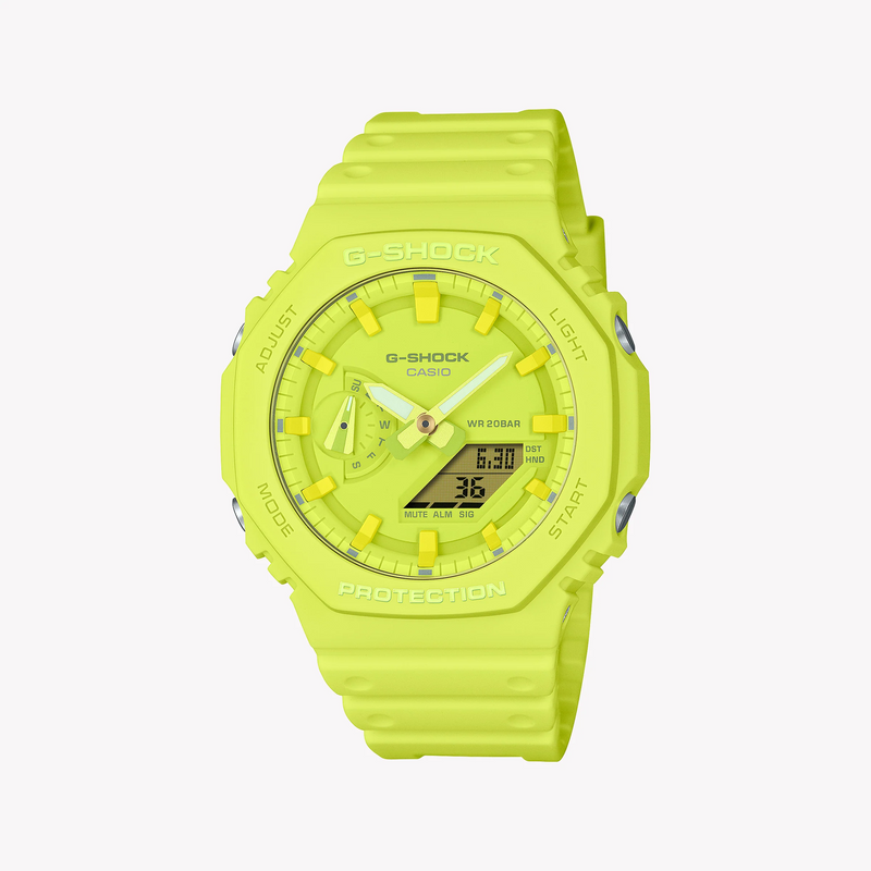 G-Shock Men's Yellow Resin Watch, Bright And Bold | Ga-2100-9a9dr by i-watch