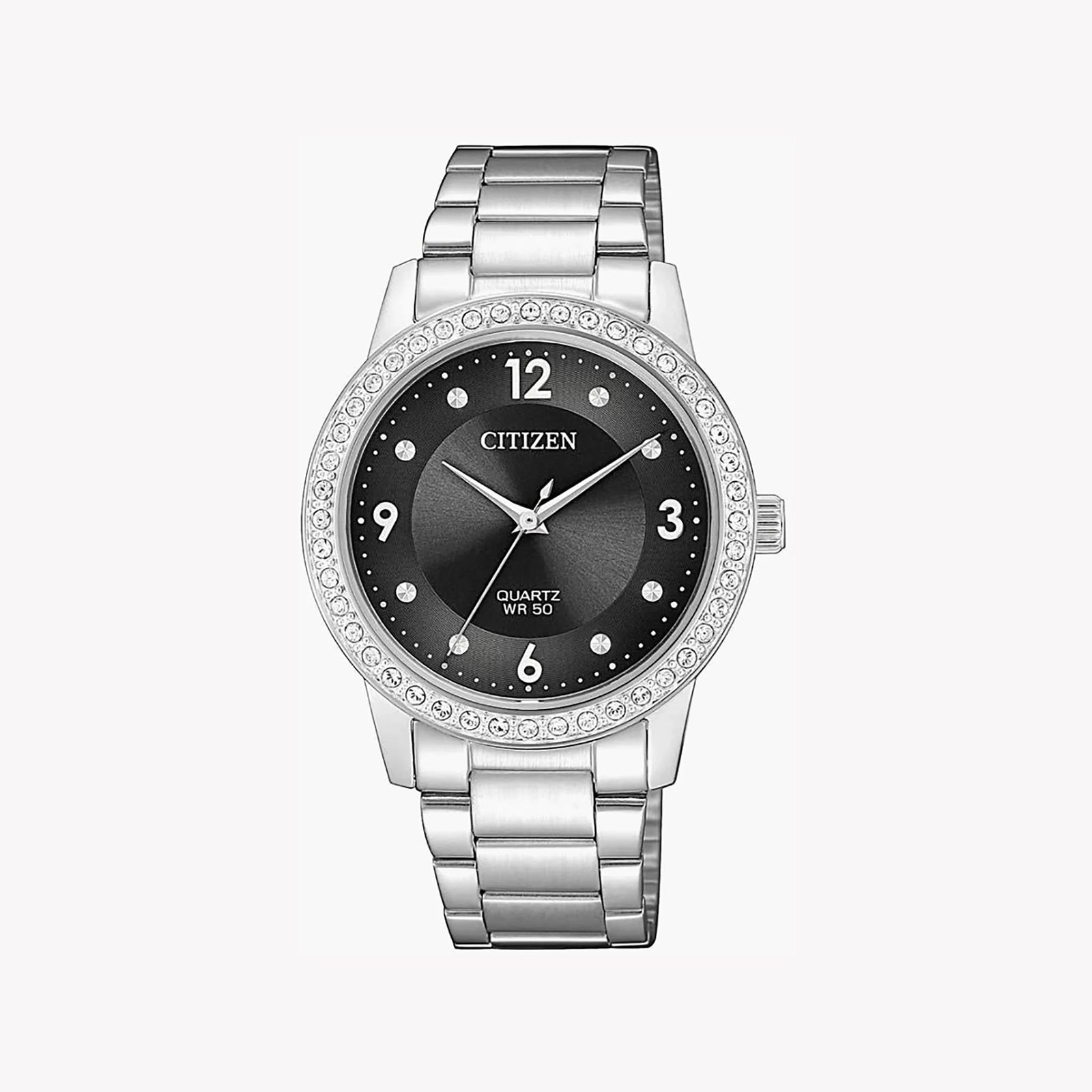 Citizen Women's Silver Stainless Steel Watch, Black Dial | El3090-81h by i-watch