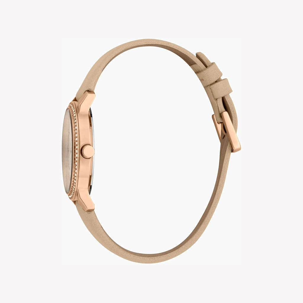 ESPRIT Women's Watch with Rose Gold Stainless Steel Case and Beige Leather Band-i-Watch-2