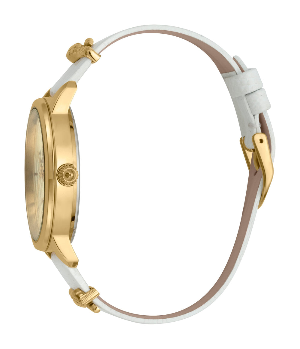 Just Cavalli Women's Gold Stainless Steel Watch, White Leather Case | Jc1l127l0025 by i-watch