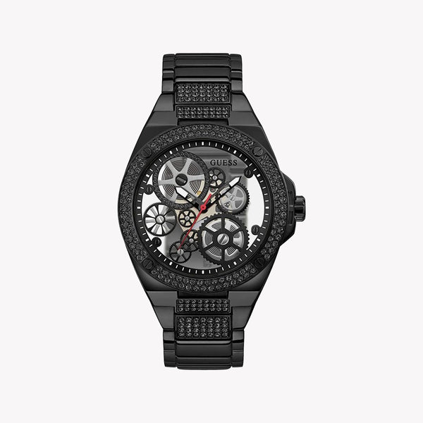 Guess Unisex Black Stainless Steel Watch, Clear Dial | Gw0323g3 by i-watch