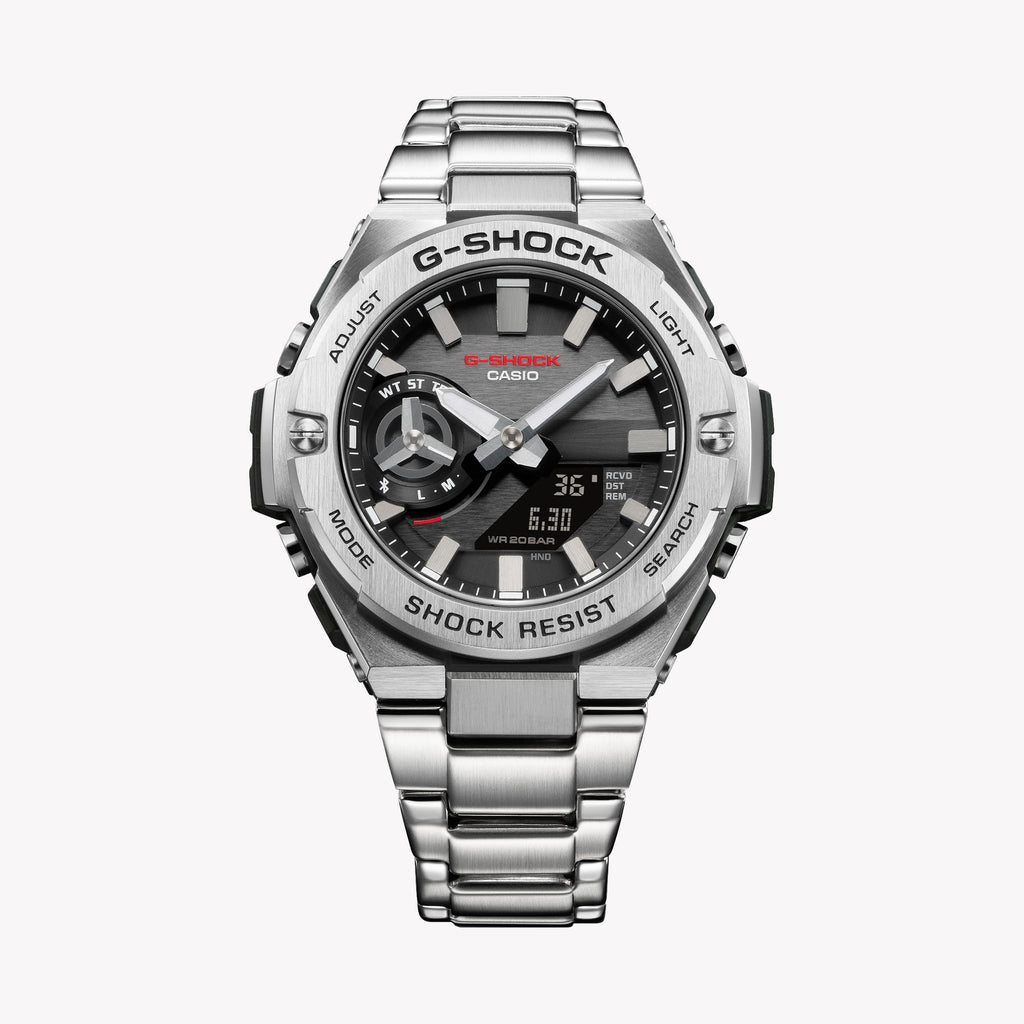 CASIO G-SHOCK GST-B500D-1ADR - ELEGANT ADVENTURER MEN'S WATCH with Silver Stainless Steel and Bold Black Dial-i-Watch-3