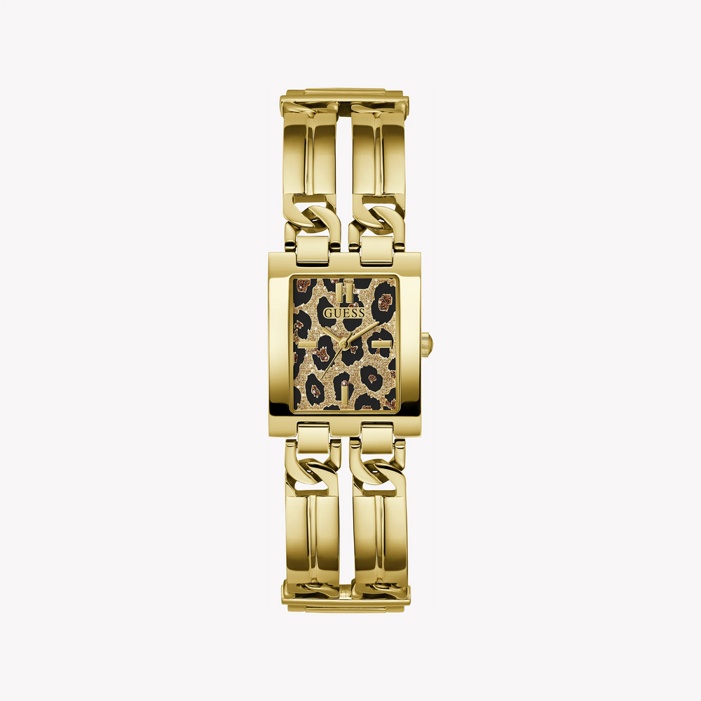 Guess Women's Gold Leopard Dial Watch, Gold Stainless Steel | Gw0807l2 by i-watch