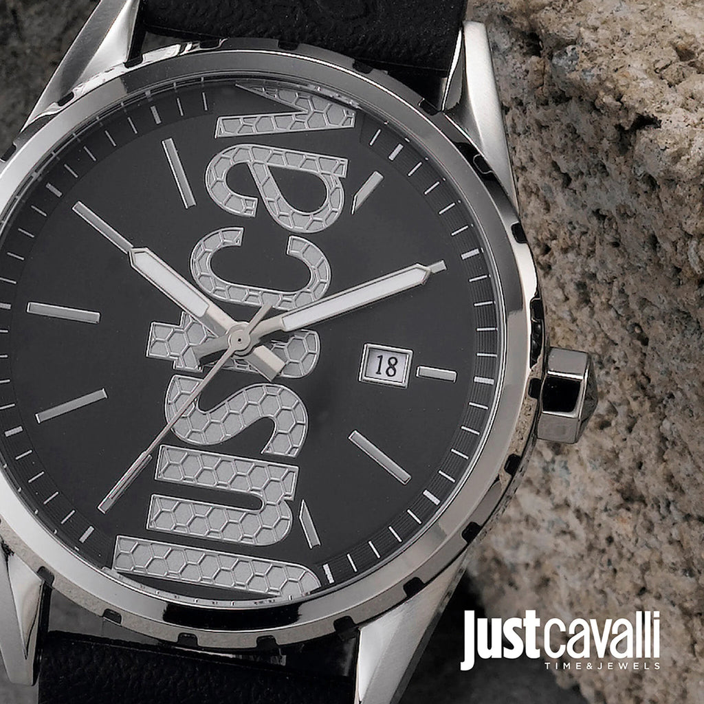 JUST CAVALLI JC1G082P0025 MEN'S WATCH - ELEGANT SILVER & BLACK SILICONE TIMEPIECE-i-Watch-5