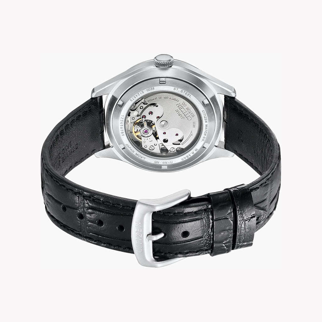 CITIZEN NH8390-20L - ELEGANT AUTOMATIC MEN'S WATCH with Blue Dial & Black Leather Band-i-Watch-2