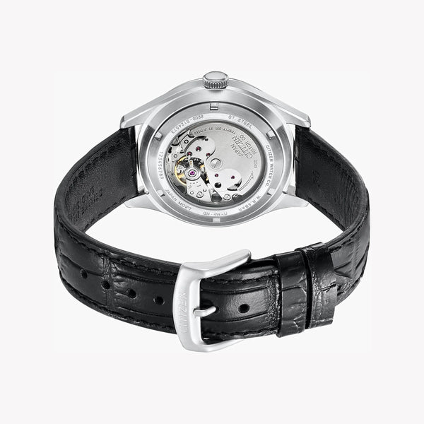 Citizen Nh8390-20l - Elegant Automatic Men's Watch With Blue Dial & Black Leather Band by i-watch