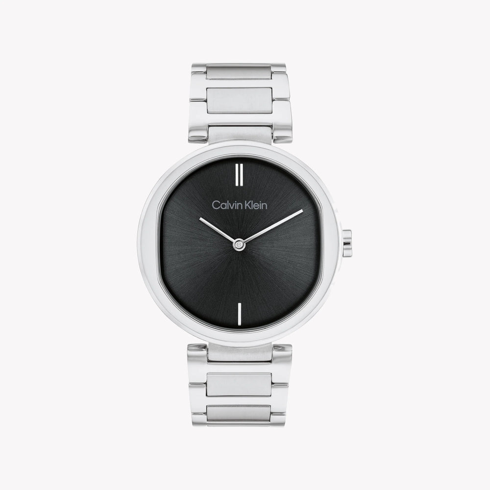 Ck Calvin Klein Women's Silver Watch, Black Dial | K5a31d1x by i-watch