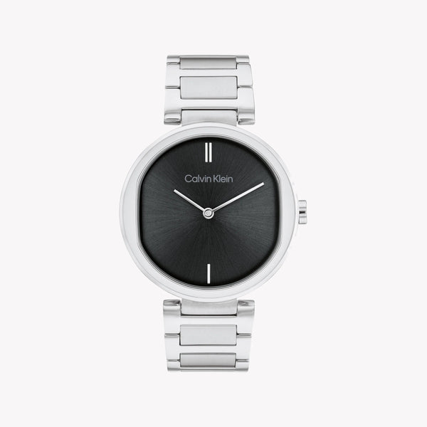Ck Calvin Klein Women's Silver Watch, Black Dial | K5a31d1x by i-watch