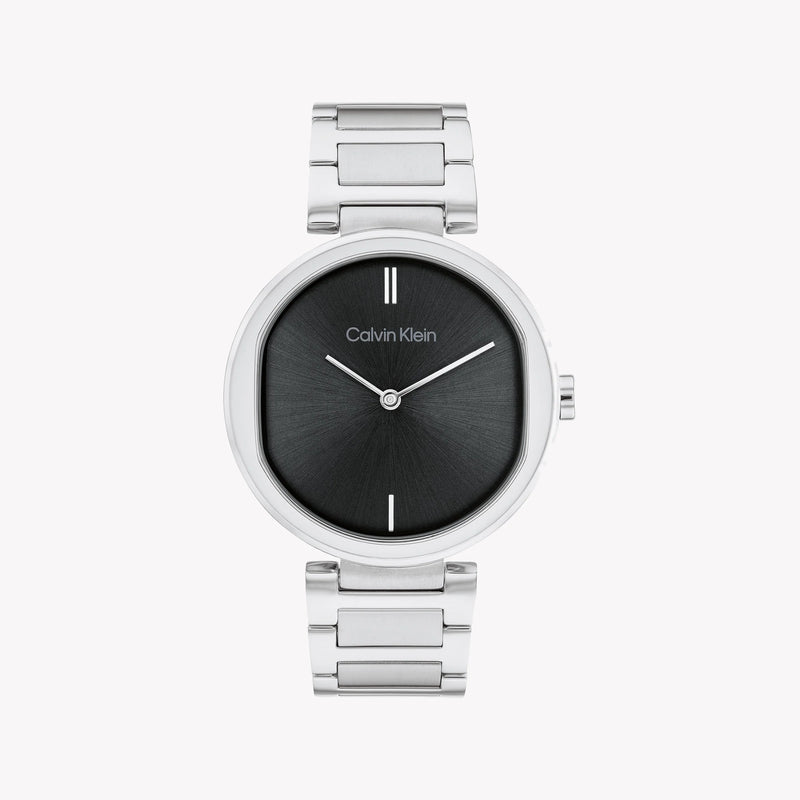 Ck Calvin Klein Women's Silver Watch, Black Dial | K5a31d1x by i-watch