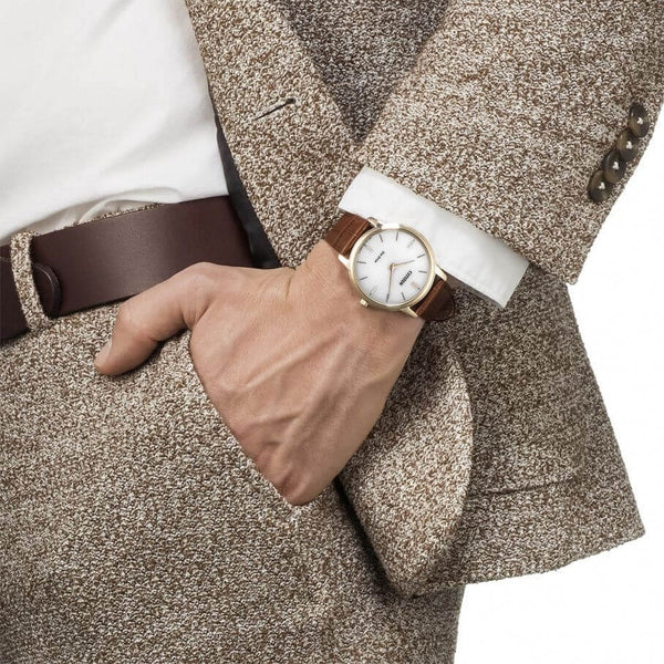 Citizen Men's Rose Gold Watch, Brown Leather Band | Ar1133-15a by i-watch
