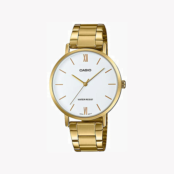 Casio Women's Gold Watch, White Dial | Ltp-Vt01g-7b by i-watch