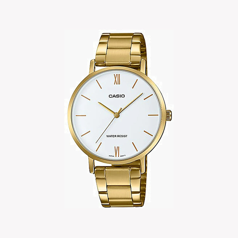 Casio Women's Gold Watch, White Dial | Ltp-Vt01g-7b by i-watch