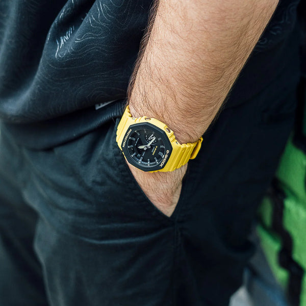 Casio G-Shock Ga-2110su-9adr - Tough Luxury For Modern Adventurers Men's Watch With Beige Resin BAnd and Bold Black Dial by i-watch