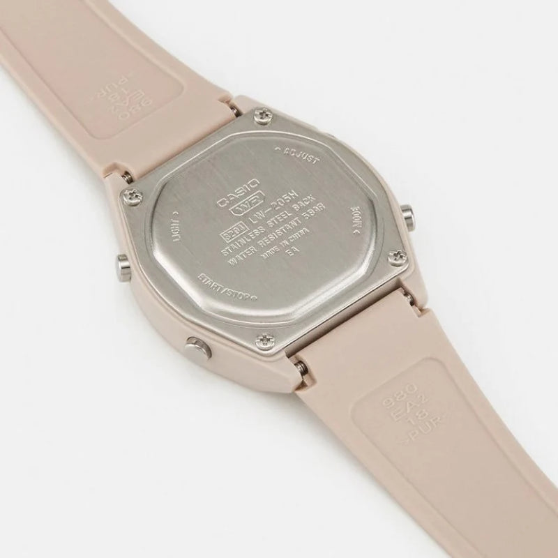 Casio Women's Beige Rubber Watch, Digital Display | Lw-205h-4aef by i-watch