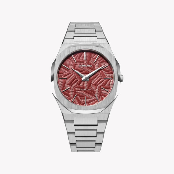 D1 MILANO Men's Silver Watch, Red Dial | D1-UTBJ33 by i-watch