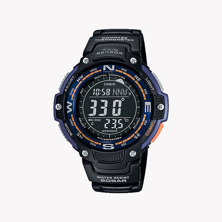 CASIO G-SHOCK SGW-100-2BCF ADVENTURER - RUGGED MULTIFUNCTION MEN'S WATCH with black resin band and versatile features