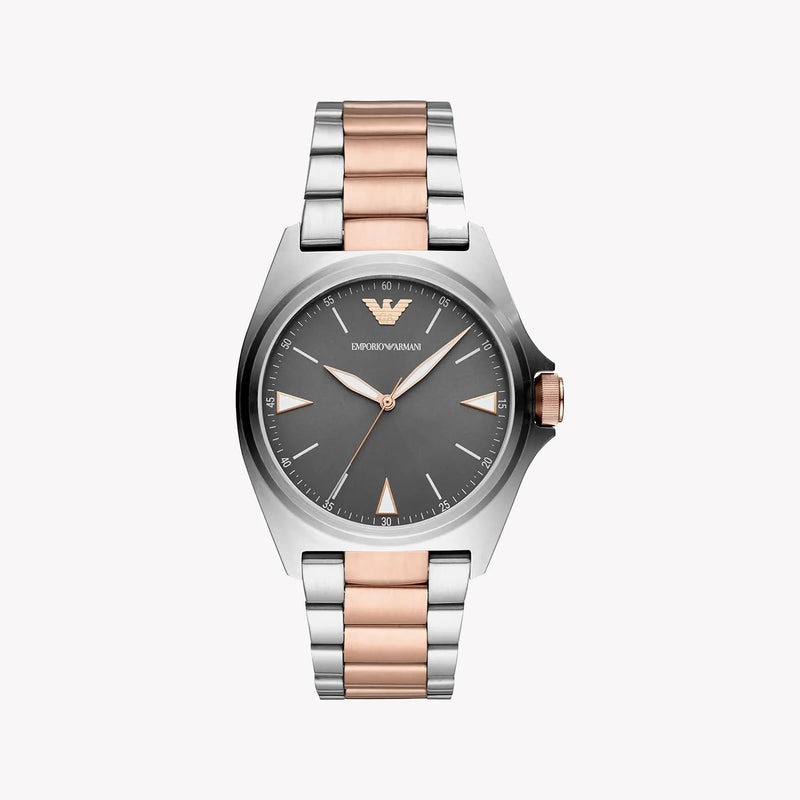 Emporio Armani Men's Silver/Rose Gold Watch, Black Dial | Ar11256 by i-watch