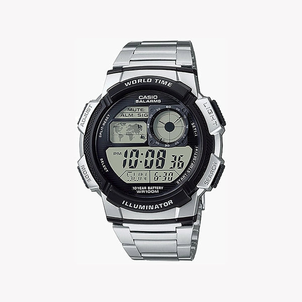 Casio Men's Silver Watch, Black Dial | Ae-1000wd-1avdf by i-watch