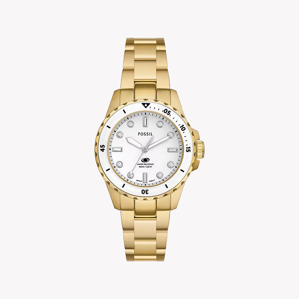 FOSSIL Women's Watch with Gold Stainless Steel Case and Gold Stainless Steel Band