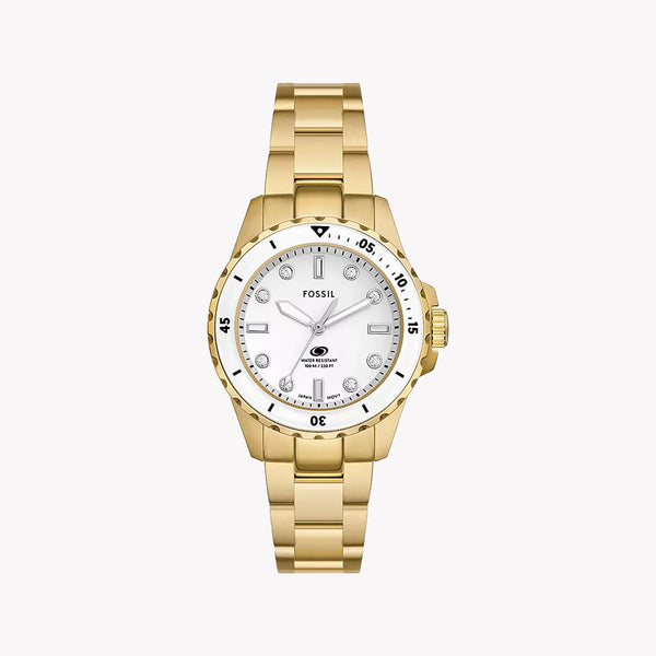Fossil Women's Gold Stainless Steel Watch, White Dial | Es5350 by i-watch