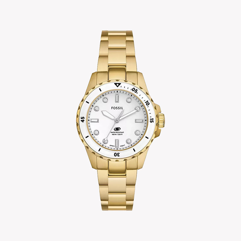 Fossil Women's Gold Stainless Steel Watch, White Dial | Es5350 by i-watch