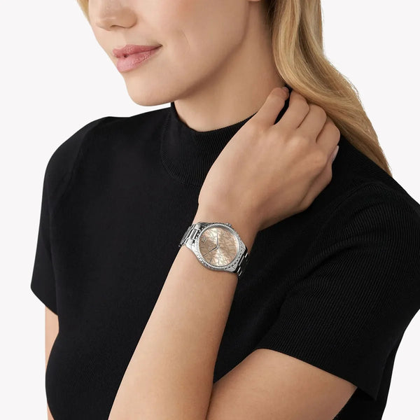 Michael Kors Women's Silver Stainless Steel, Pink Dial | Mk7298 by i-watch