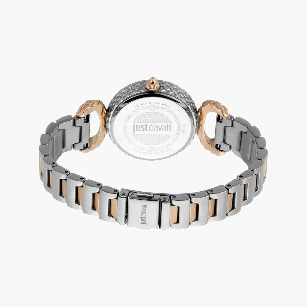 JUST CAVALLI Women's Watch with Silver Stainless Steel Case and Silver & Rose Gold Stainless Steel Band-i-Watch-3