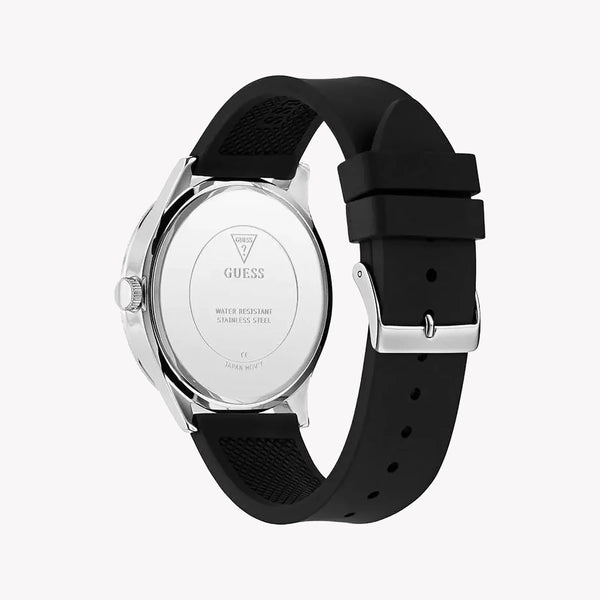 Guess Unisex Silver Stainless Steel, Black Rubber | Gw0887g1 by i-watch