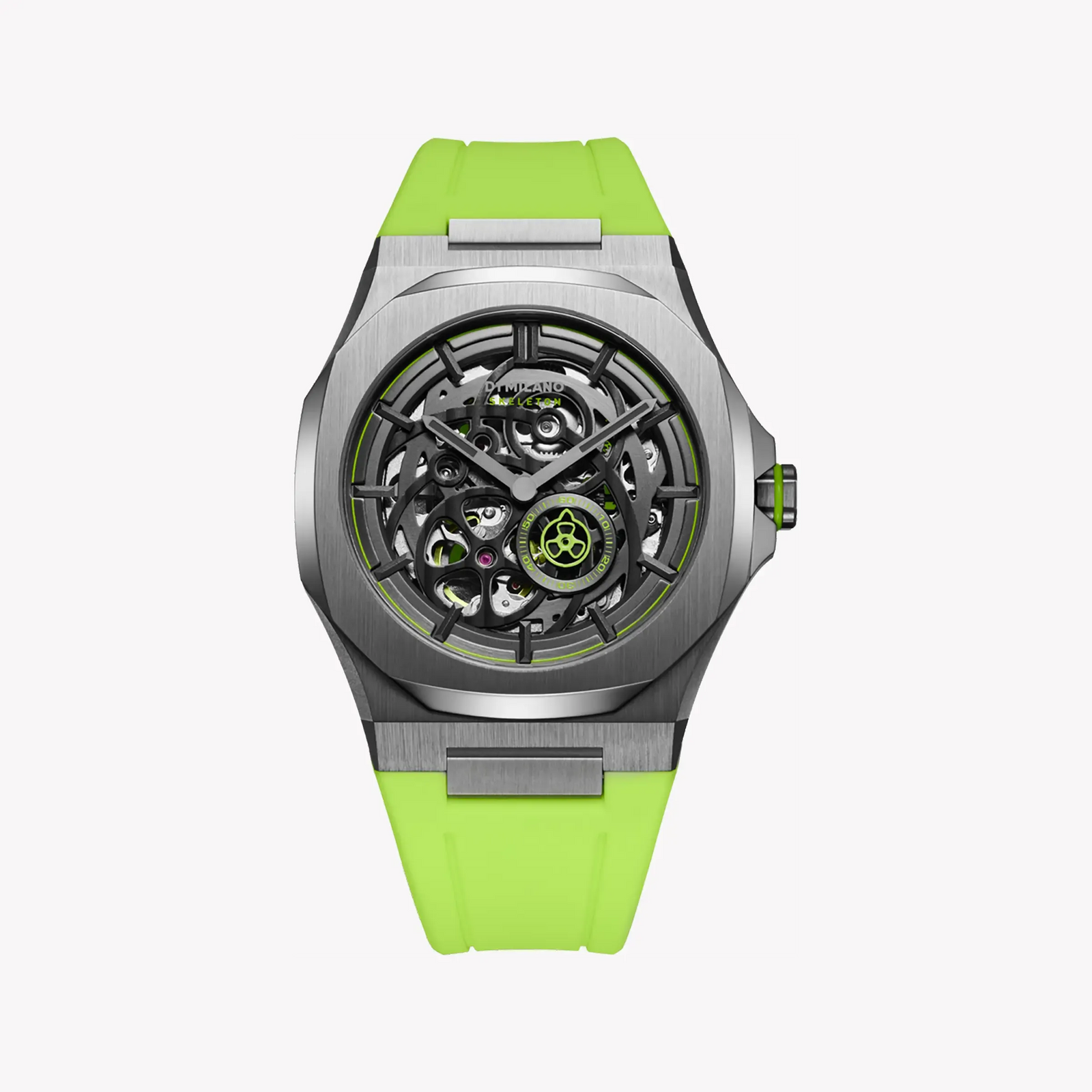 D1 MILANO Men's Grey Stainless Steel, Green Silicone | D1-SKRJ15 by i-watch