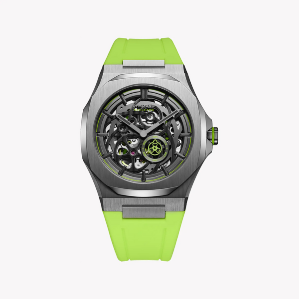 D1 MILANO Men's Grey Stainless Steel, Green Silicone | D1-SKRJ15 by i-watch