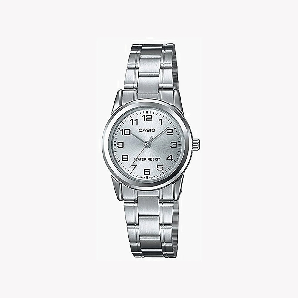 Casio Women's Silver Stainless Steel Watch, Silver Dial | Ltp-V001d-7b by i-watch