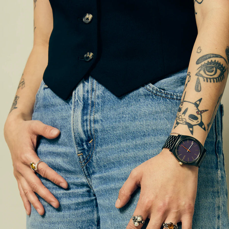 Nixon Men's Black Stainless Steel, Purple Dial | A045-5270 by i-watch