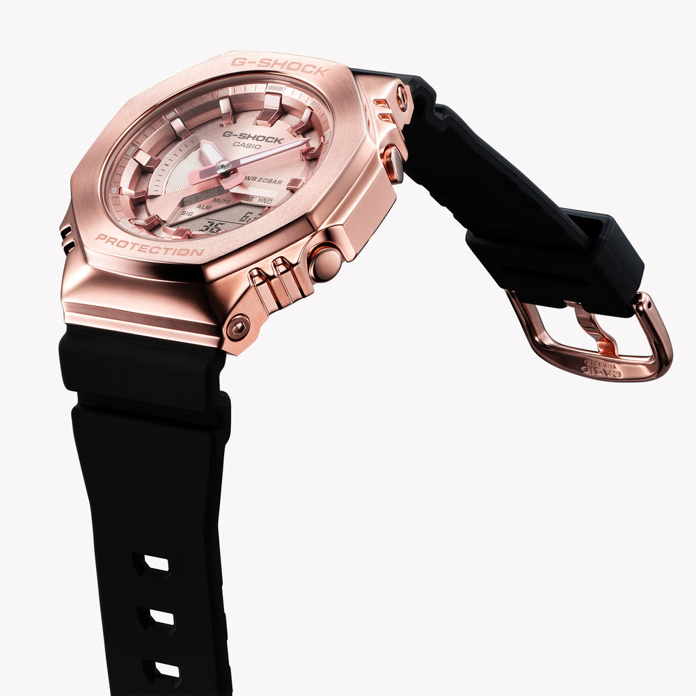 Casio G-Shock Women's Rose Gold Watch, Black Band | Gm-S2100pg Casio G-Shock Women's Rose Gold Watch, Black Band | Gm-S2100pg