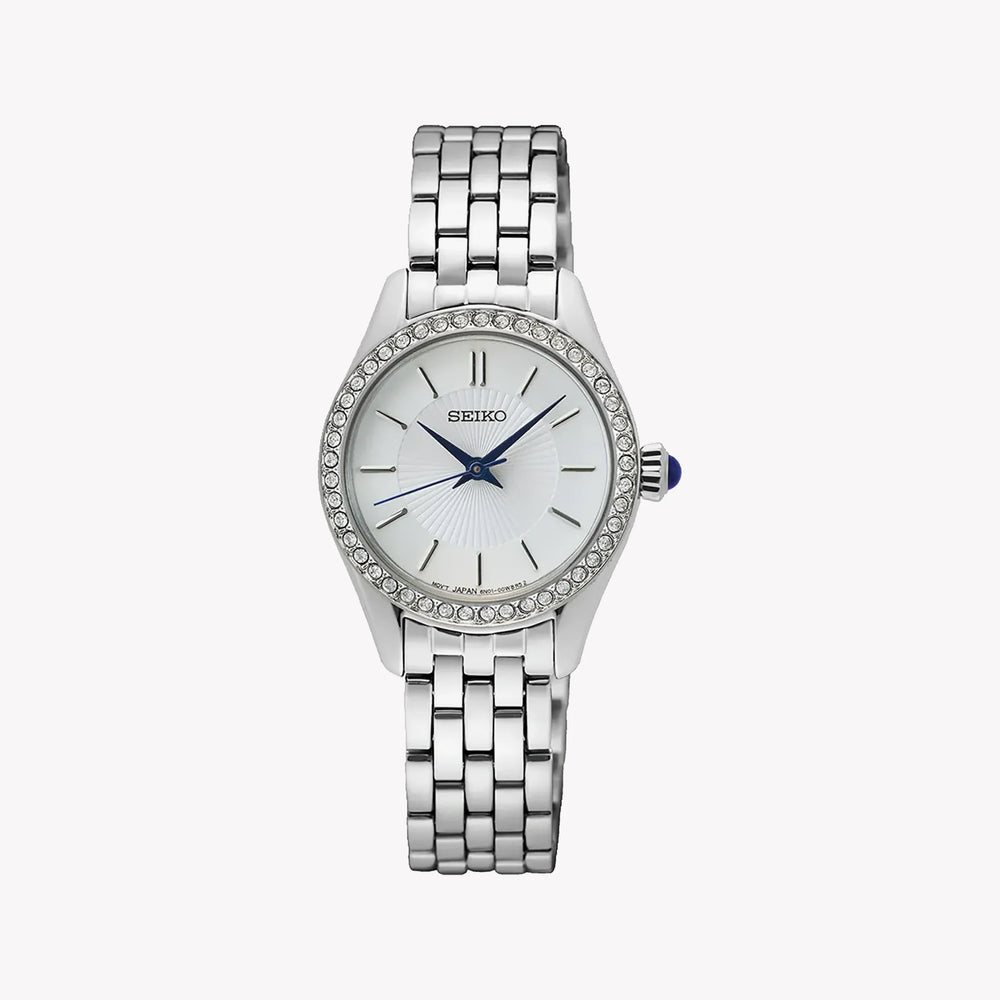 Seiko Women's Silver Stainless Steel Watch, White Dial | Sur537p1 by i-watch