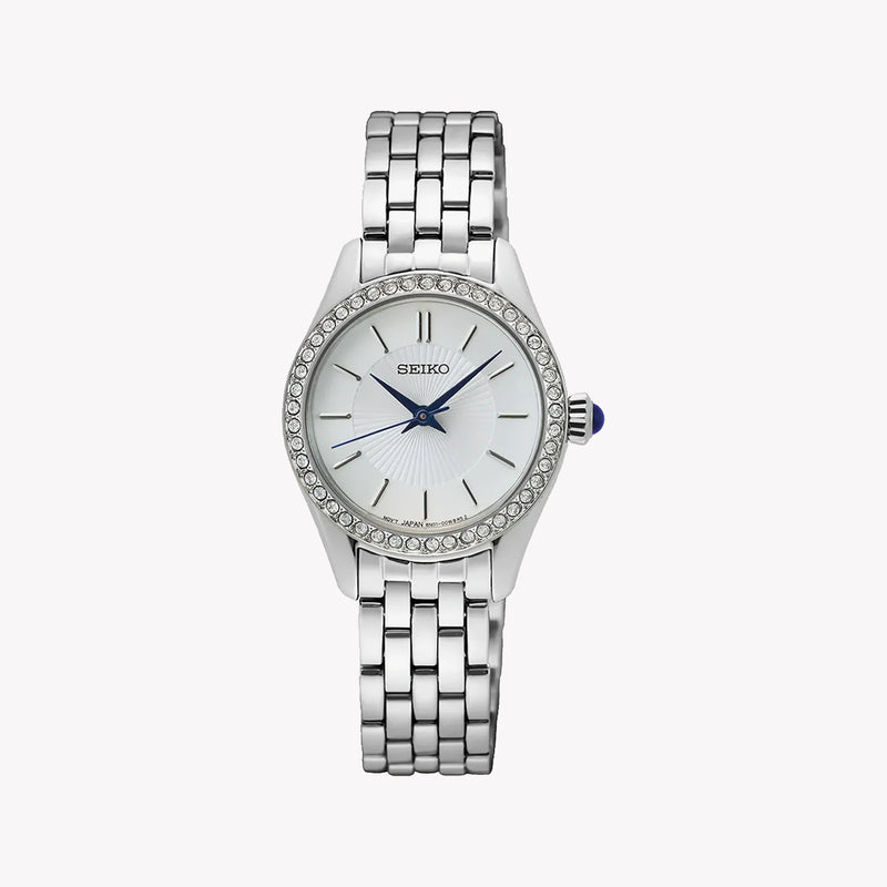 Seiko Women's Silver Stainless Steel Watch, White Dial | Sur537p1 by i-watch