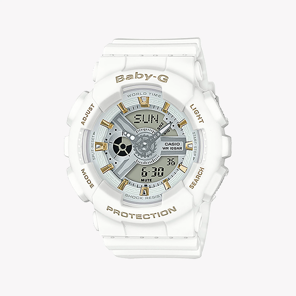 Baby-G Women's White Resin Watch, Sporty Style | Ba-110ga-7a1dr by i-watch