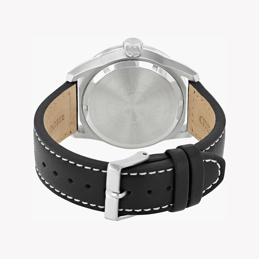 Citizen Men's Silver Stainless Steel, Black Leather | Aw1360-04e by i-watch