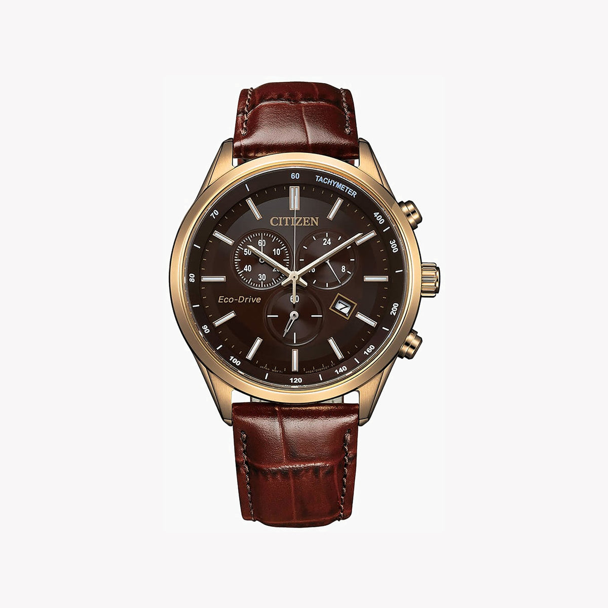 CITIZEN AT2573-07X ROSE GOLD SOPHISTICATION - MODERN MEN'S WATCH WITH LEATHER BAND & CHRONOGRAPH