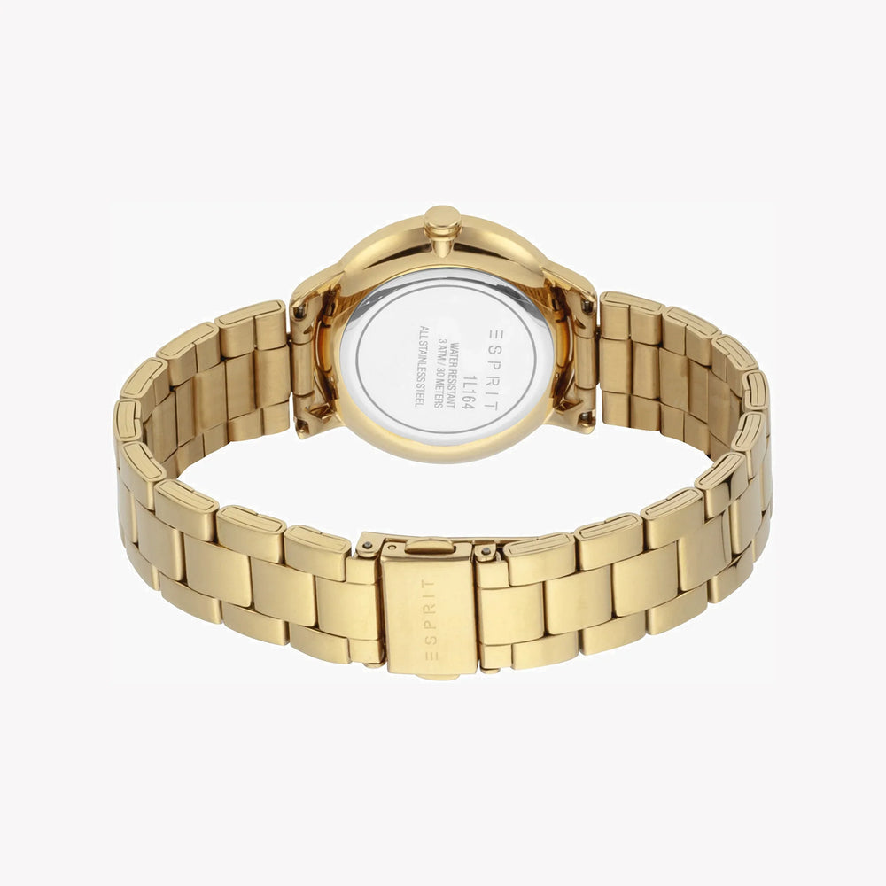 Esprit Women's Gold Stainless Steel Watch, Champagne Dial | Es1l171m0015 by i-watch