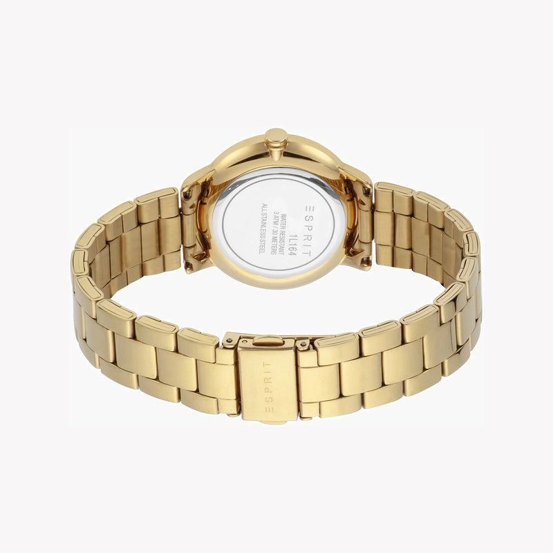 Esprit Women's Gold Stainless Steel Watch, Champagne Dial | Es1l171m0015 by i-watch